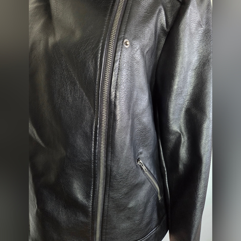 Forever 21 Black Faux Leather Jacket Size 2X - Picture 7 of 11